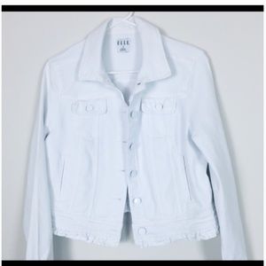 NWOT Elle denim ruffle jacket size medium